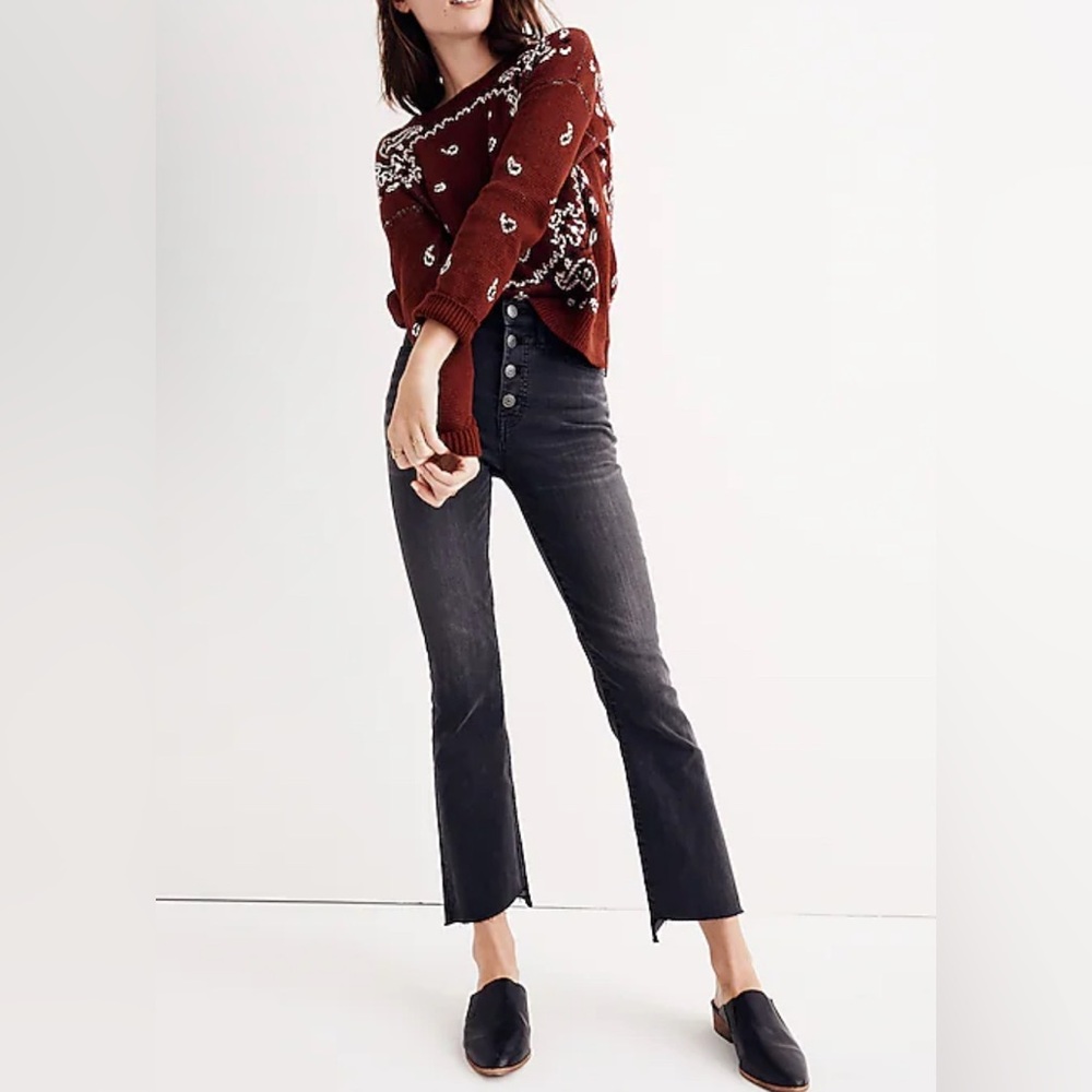 Madewell Cali Demi Boot Asymmetrical jeans